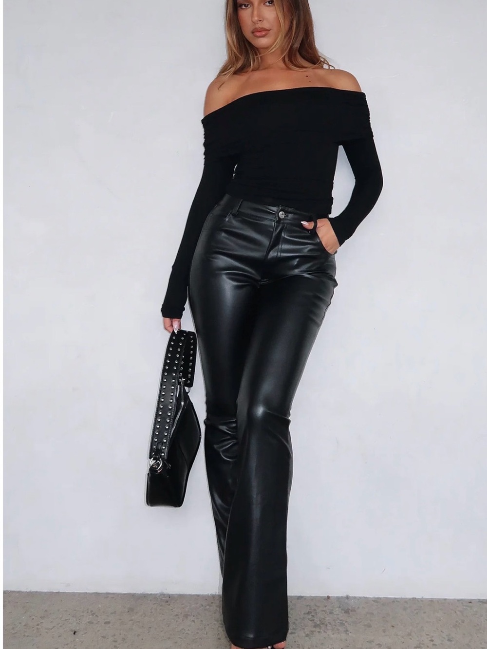 NWT White Fox  Good Luck Guaranteed PU Leather Pants Black